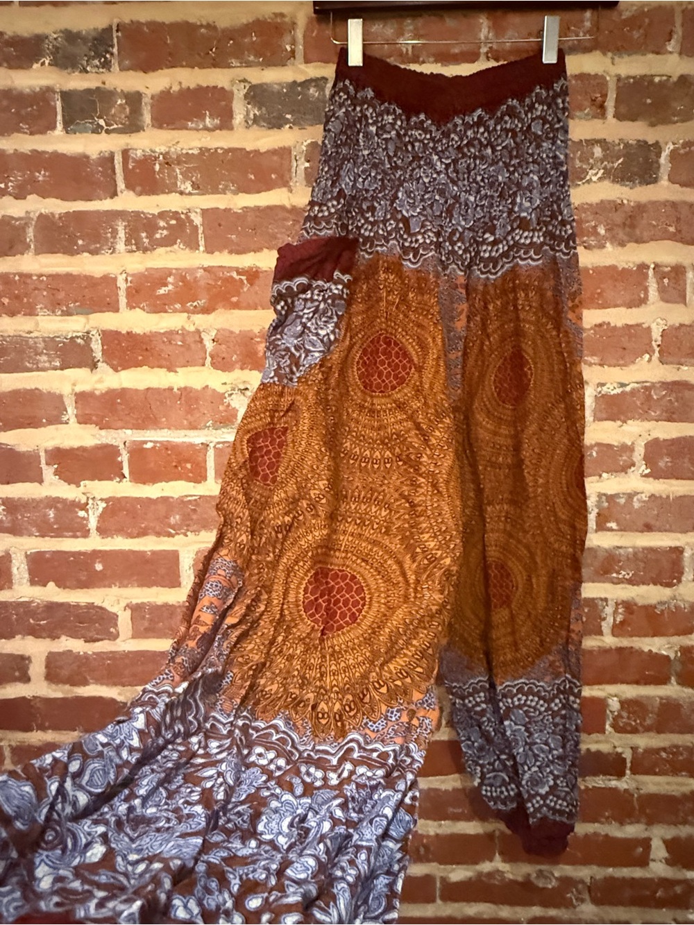 Boho Wide-Leg Printed Harem Pants